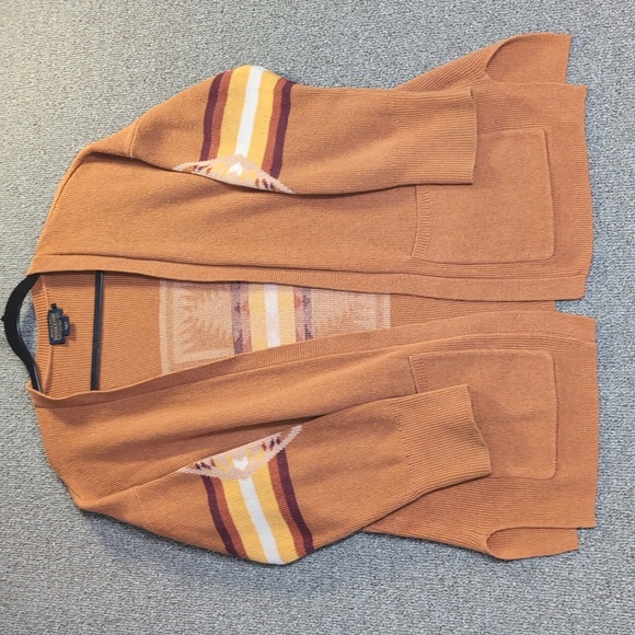 Pendleton Sierra Springs Aztec Southwest Cardigan Cotton Open Sweater Size Large - Picture 4 of 12